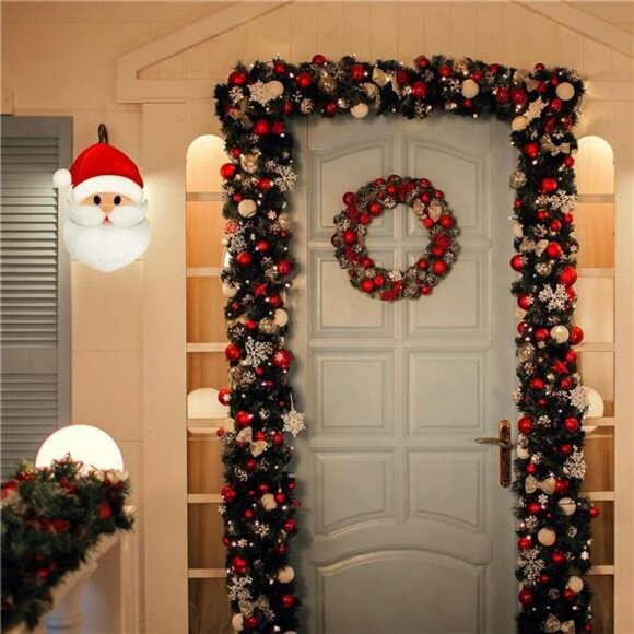 Christmas Porch Light Cover Christmas Decor Flexible Light Cover (Santa, 2 Pcs) - Picture 3 of 6